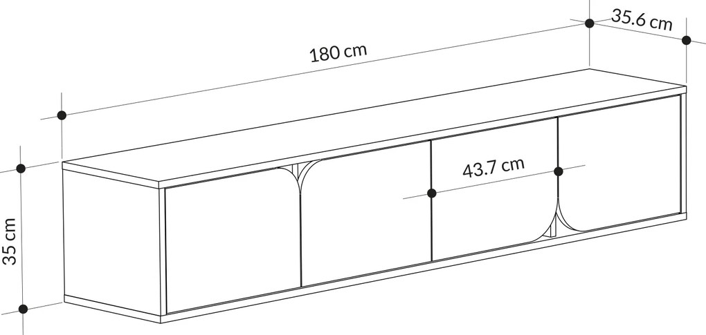 Televízny stolík Houseland Spark bendir/biely
