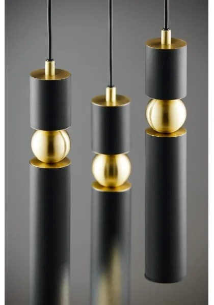 Jupiter 2013 - Luster na lanku ALAS 3xGU10/10W/230V čierna/zlatá
