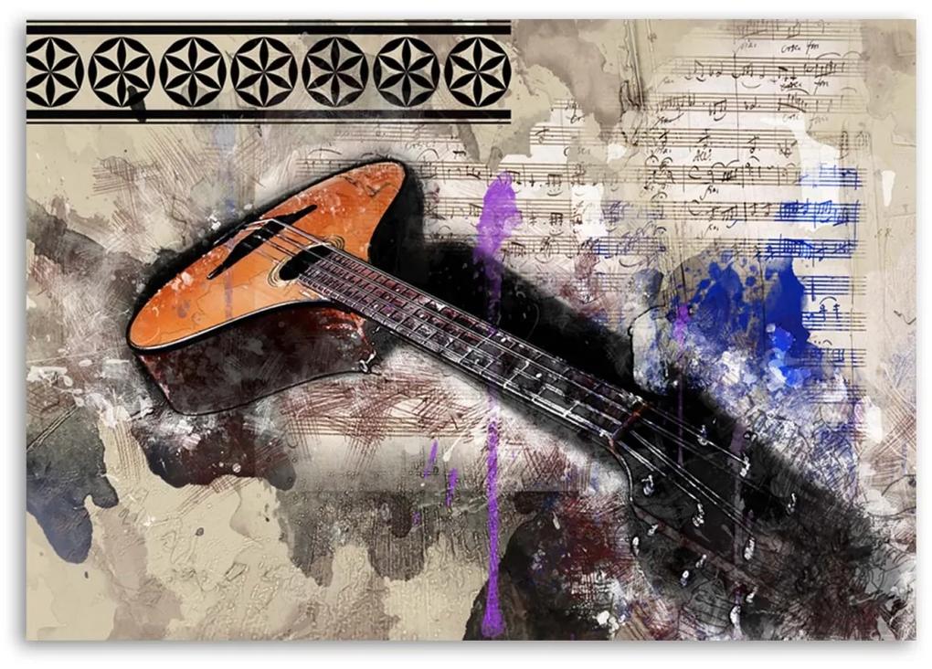 Obraz na plátně Kytara ABSTRACT Vintage - 100x70 cm