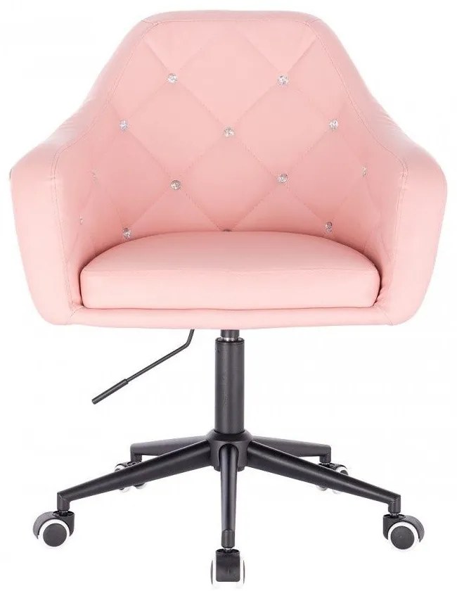 LuxuryForm DESIGN Kreslo ROMA na čierne podstave s kolieskami - ružové
