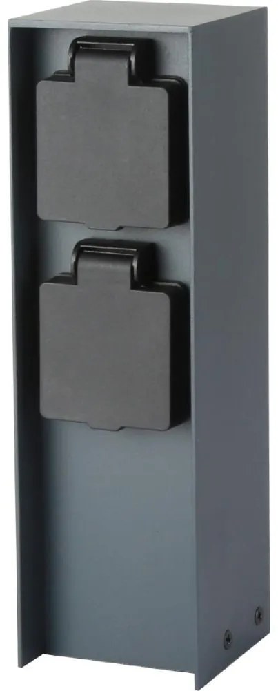 Brilagi - Vonkajší zásuvkový stĺpik PILLAR 2Z SCHUKO 230V IP44 antracit BG1529