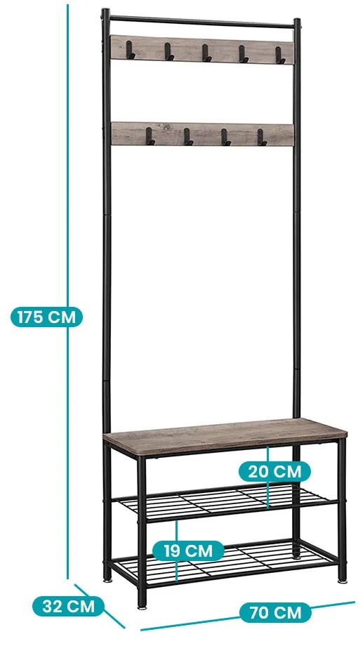 Predsieňová stena s vešiakom a stojanom na oblečenie