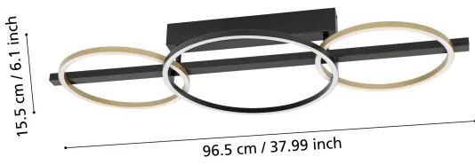 Eglo 390086-LED Stmievateľný prisadený luster LANACERA 2xLED/12,5W/230V +LED/15,5W