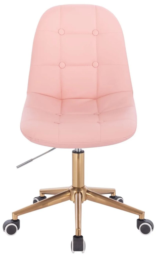 LuxuryForm DESIGN Stolička SAMSON na zlaté základni s kolieskami - ružová