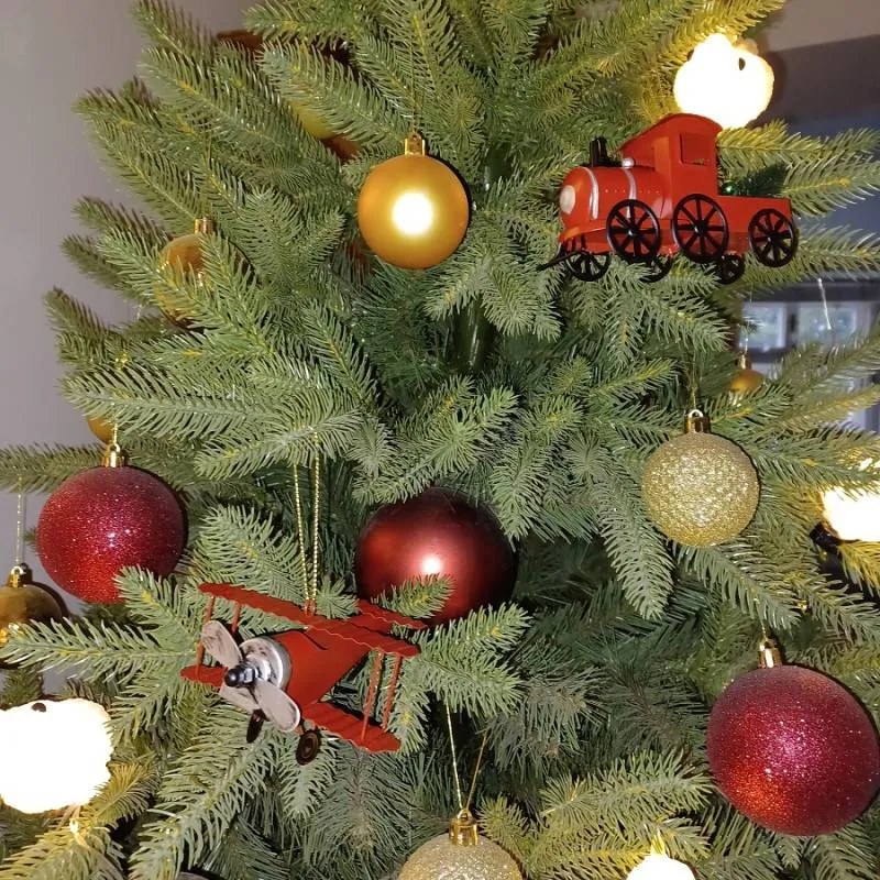 DECOLED Kovové letadlo, 11,7 x 10,4 x 6,7 cm, červené