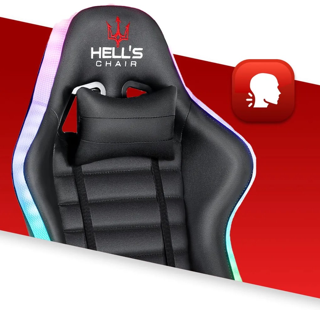 Herné kreslo Hell's Chair s LED podsvietením HC- 1003