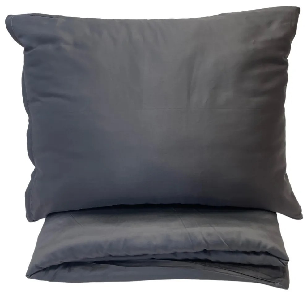 Obliečky bavlnený satén exclusive Modern tmavo sivé 200x140cm+90x70cm TiaHome