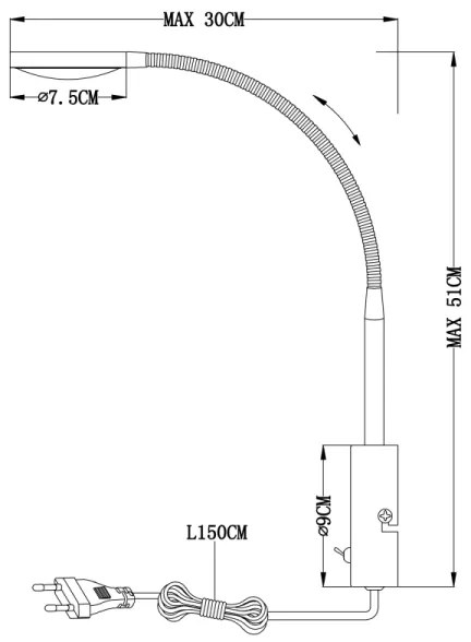 GLOBO 24103W - LED Nástenné svietidlo PEGASI LED/6W/230V