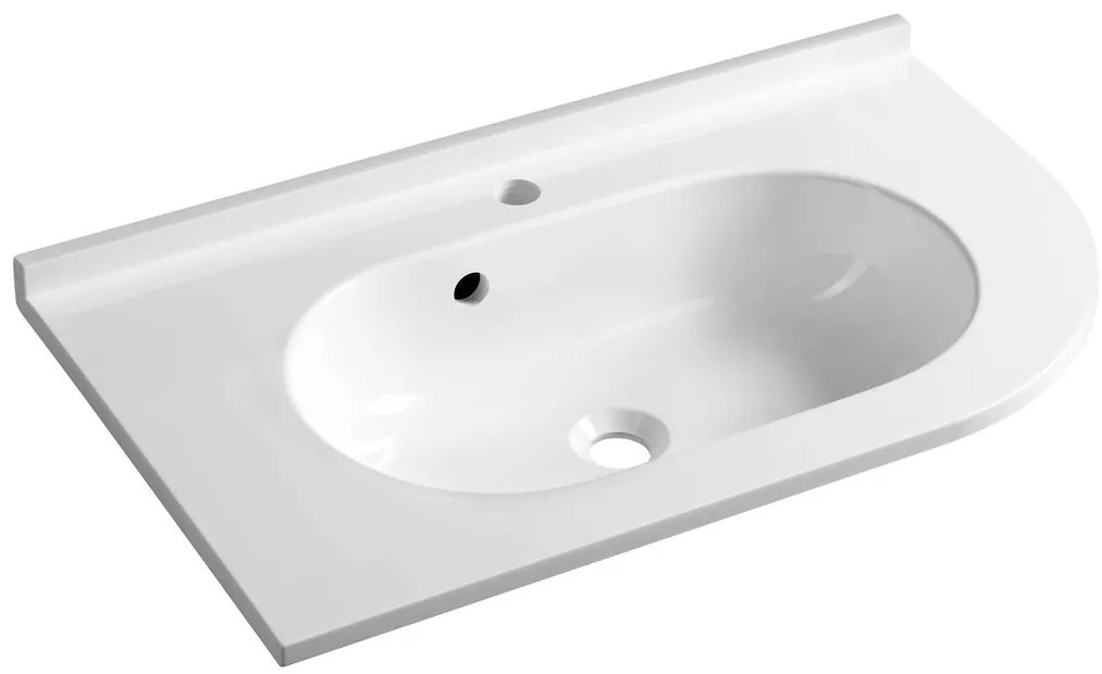 Sapho Sapho, PULSE liaty mramor umývadlo 75x45cm, ľavé, biele, BM752