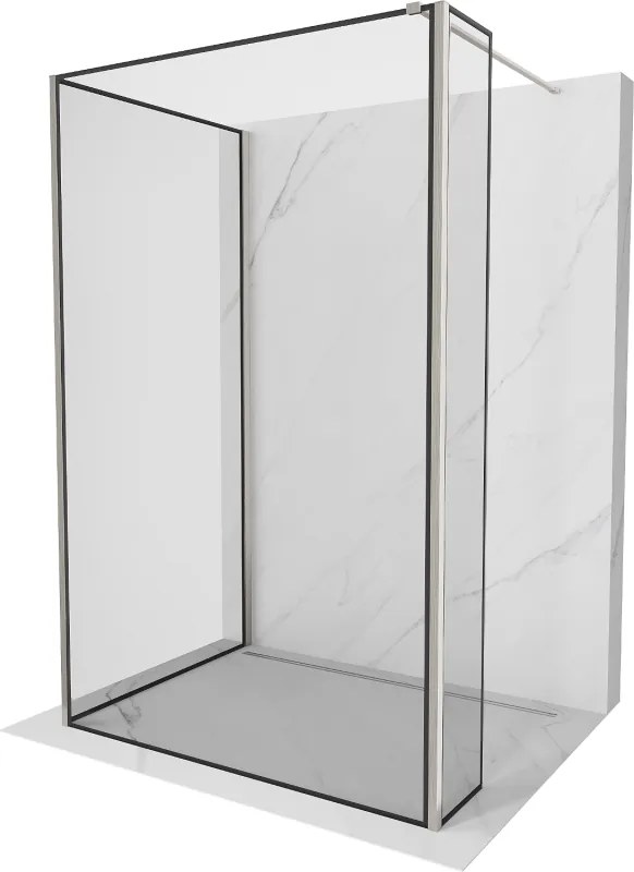 Mexen Kioto sprchová stena Walk-in 120 x 120 x 40 cm, čierny vzor, nerezová oceľ - 800-120-120-221-97-70-040