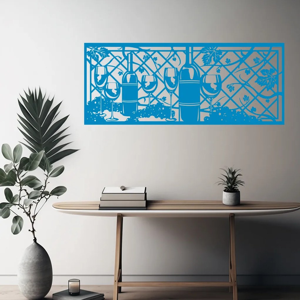 Veselá Stena Samolepka Vinná réva Farba: modrá, Veľkosť: 60 x 23 cm