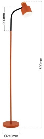 Orion - Stojacia lampa GILI 1xE27/40W/230V tehlová