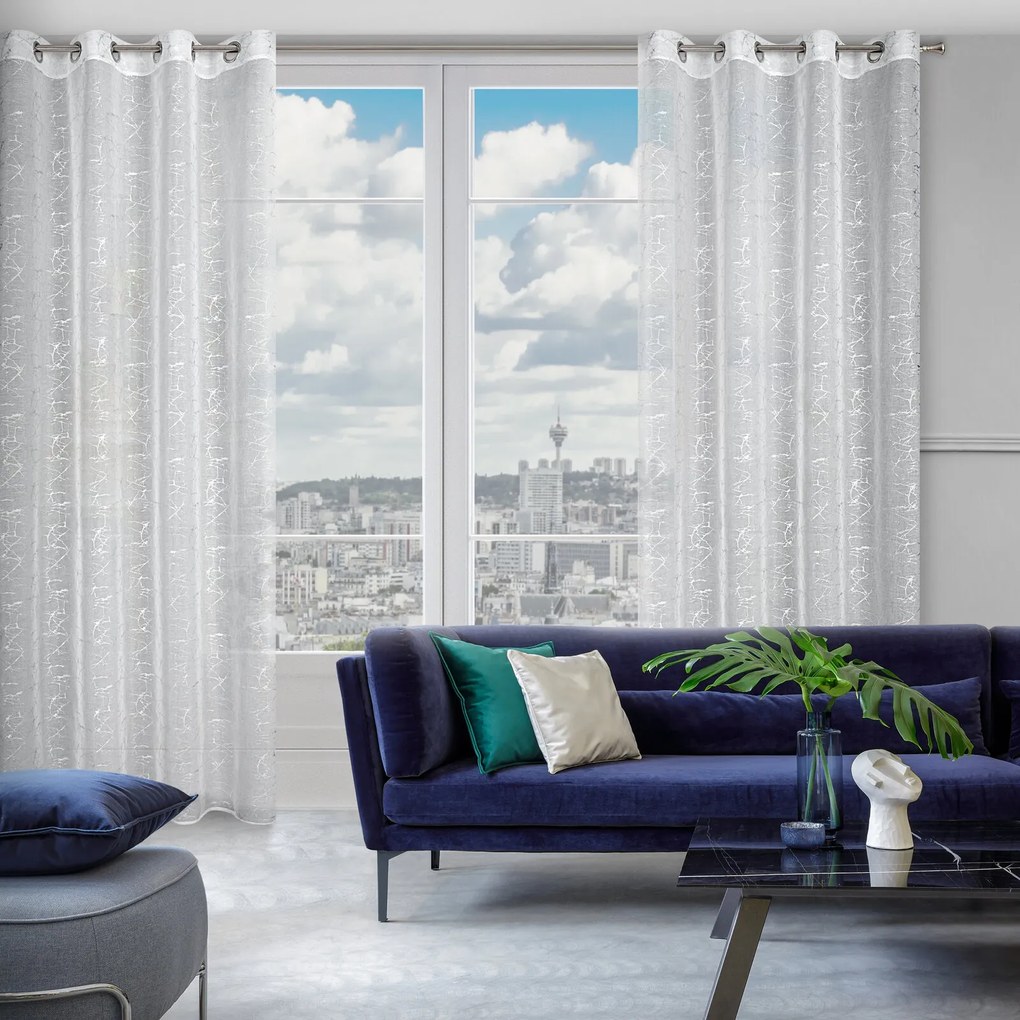 ZÁCLONA NA KRÚŽKOCH REVA 140X250 CM VZOROVANÁ