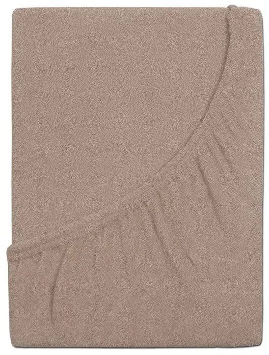 Froté plachta do detskej postieľky EXCLUSIVE 70x140 cm svetlohnedá