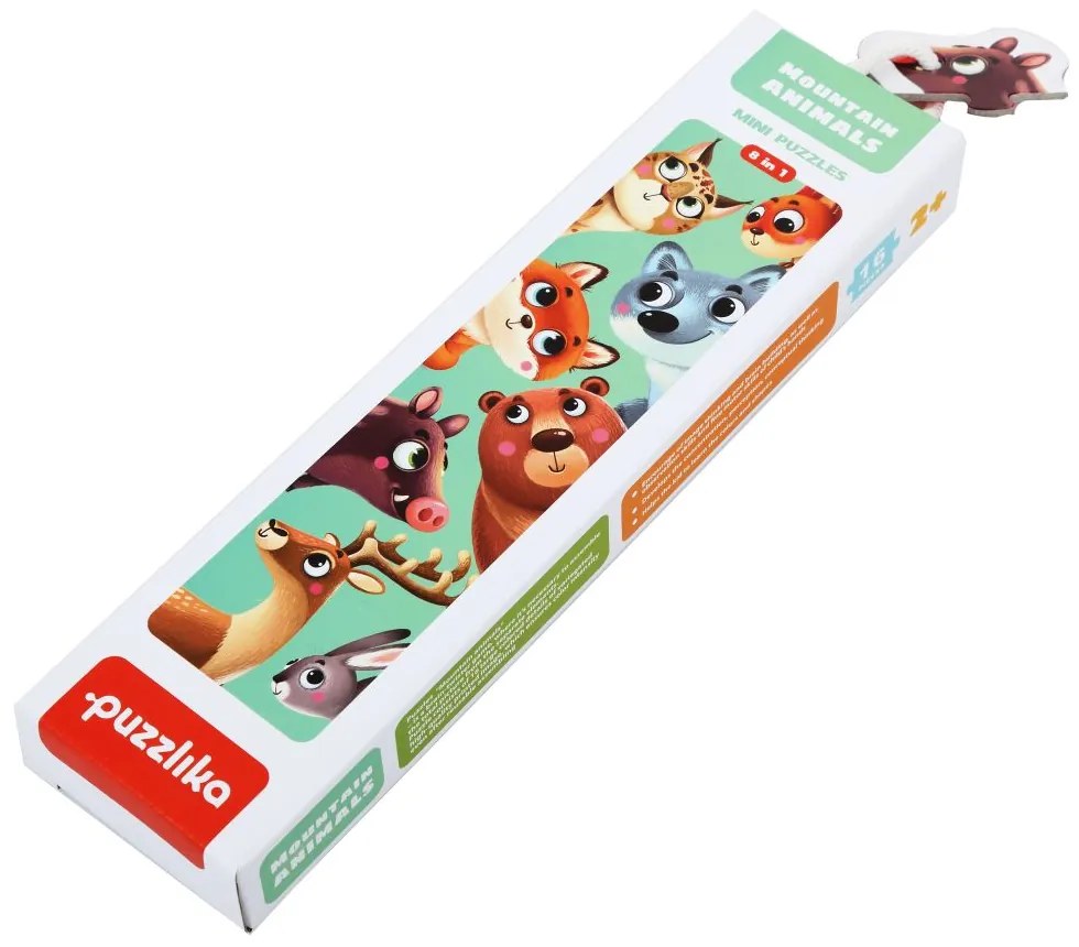 Puzzlika 14798 Lesné zvieratá - vzdelávacie puzzle s 8 zvieratami - 16 dielikov