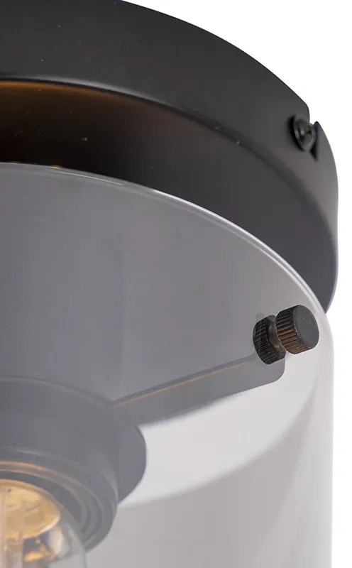 Inteligentné stropné svietidlo čierne s dymovým sklom vrátane Wifi ST64 - Dome