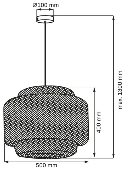 Luster na lanku BERTA 1xE27/20W/230V pr. 50 cm bambus