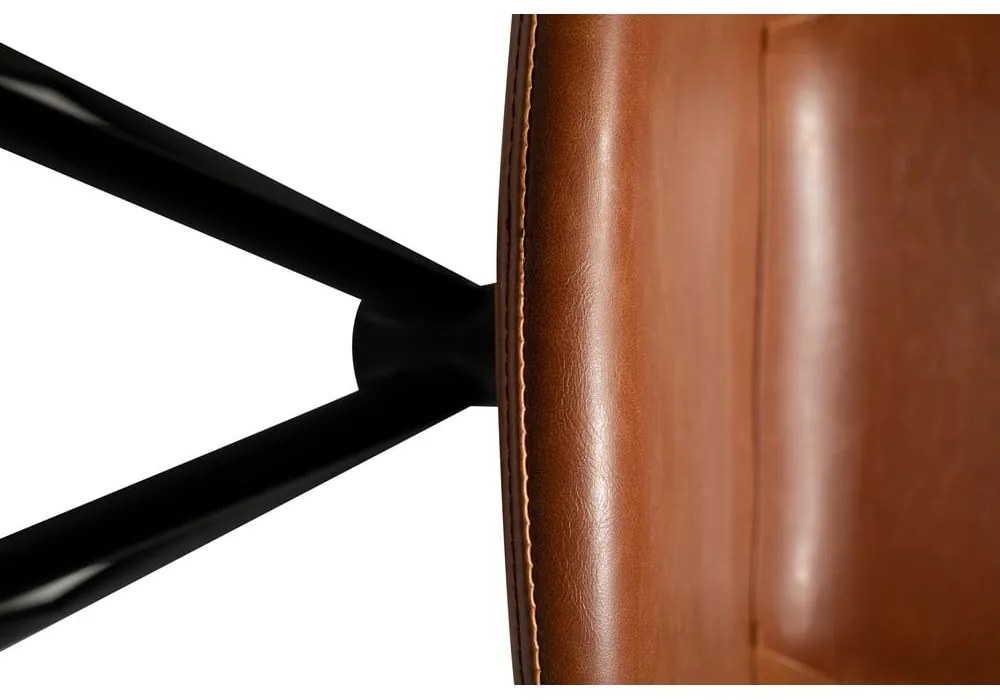 Koňakovohnedá barová stolička z imitácie kože DAN–FORM Denmark Gaia, výška 87 cm