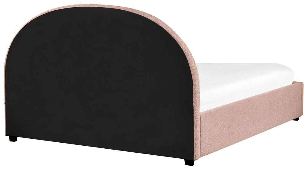 Buklé posteľ s úložným priestorom 160 x 200 cm pastelová ružová VAUCLUSE Beliani