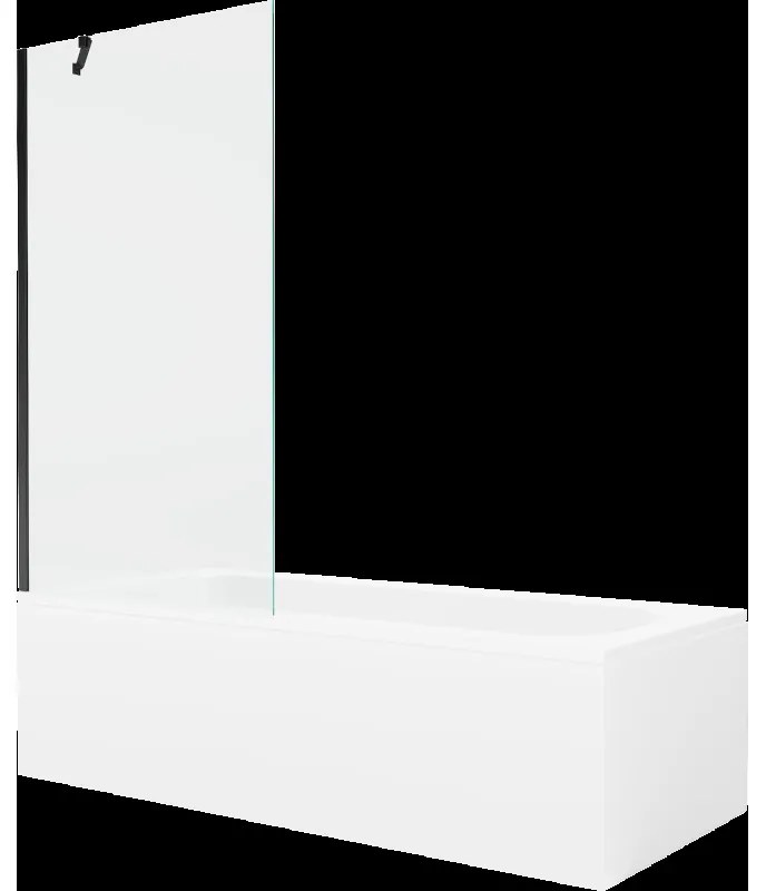 Mexen Vega obdĺžniková vaňa 150 x 70 cm s obkladom a 1-krídlovou sprchovou zástenou 90 cm, Transparentné, Čierna - 550115070X950