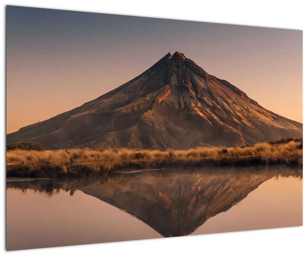 Obraz odrazu hory Taranaki, Nový Zéland (90x60 cm)