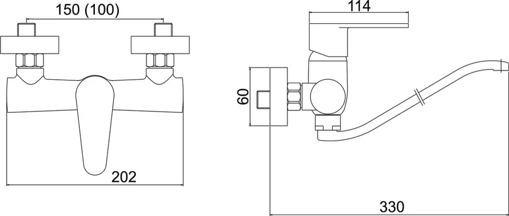 Novaservis Titania Fresh, umývadlová batéria nástenná 150 mm, chrómová, 96070,0