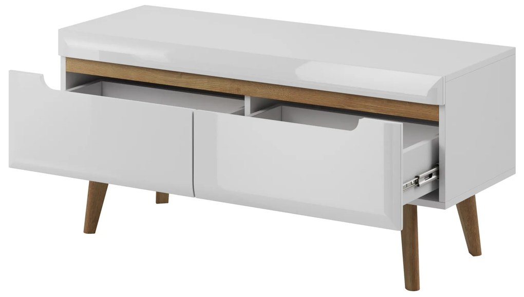 Televízny stolík Nordi 107 cm biely/dub Riviéra