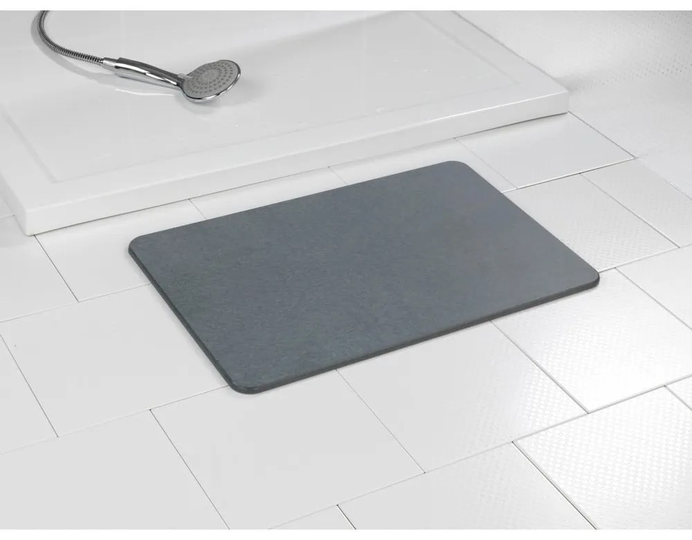 Sivá kúpeľňová predložka z kremeliny 39x60 cm Simi – Wenko