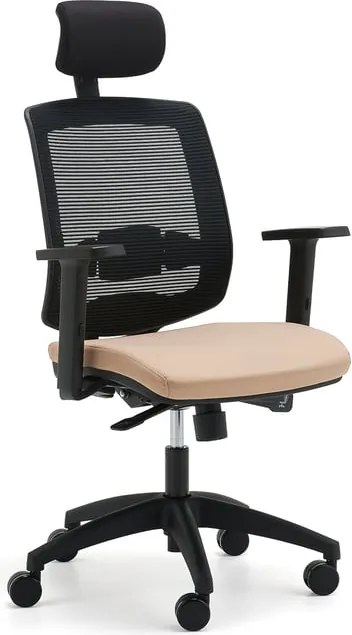 Kancelárska stolička STANLEY, s opierkou hlavy a opierkami rúk, béžová