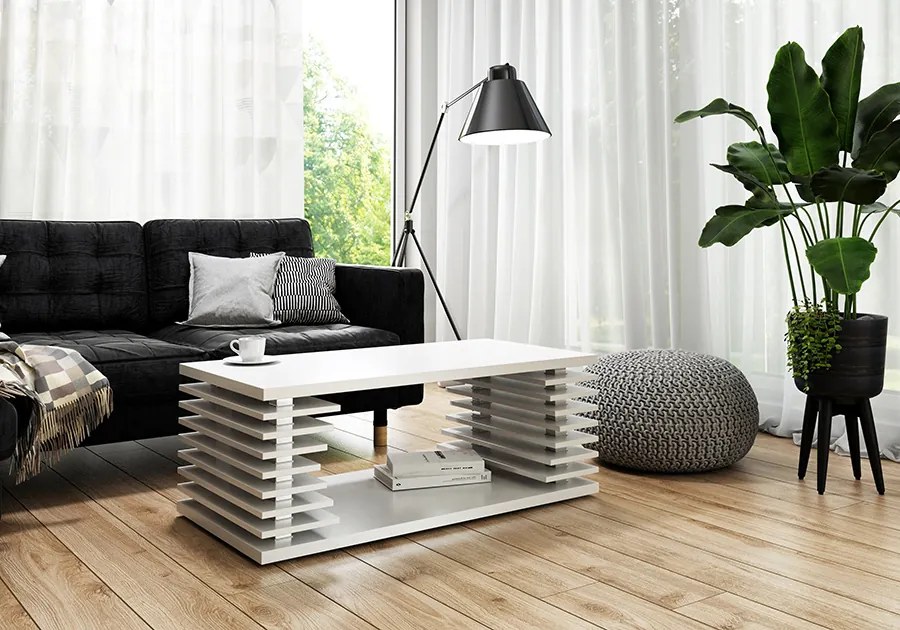 Moderný konferenčný stolík Psyche 100x70 cm - biely