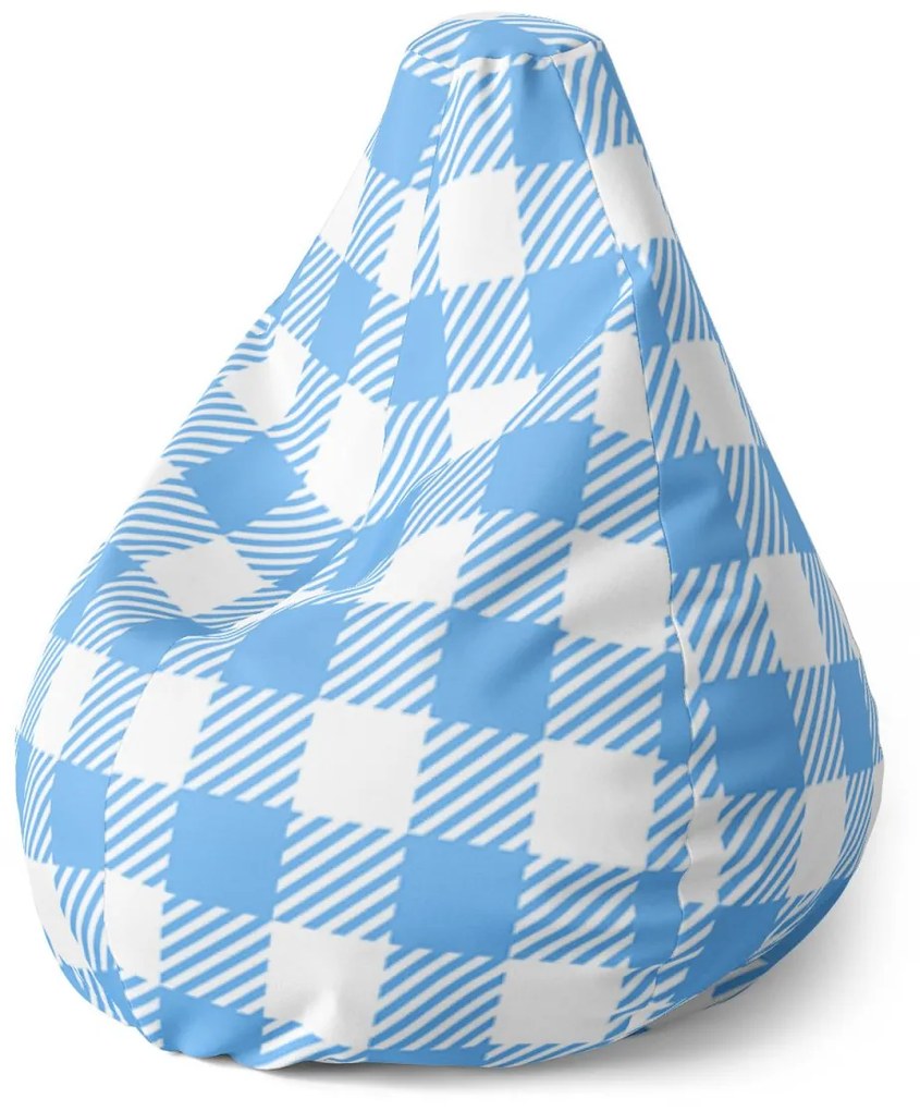 Sablio Sedací vak Pear Košeľový vzor - 140 x 100 x 25 cm