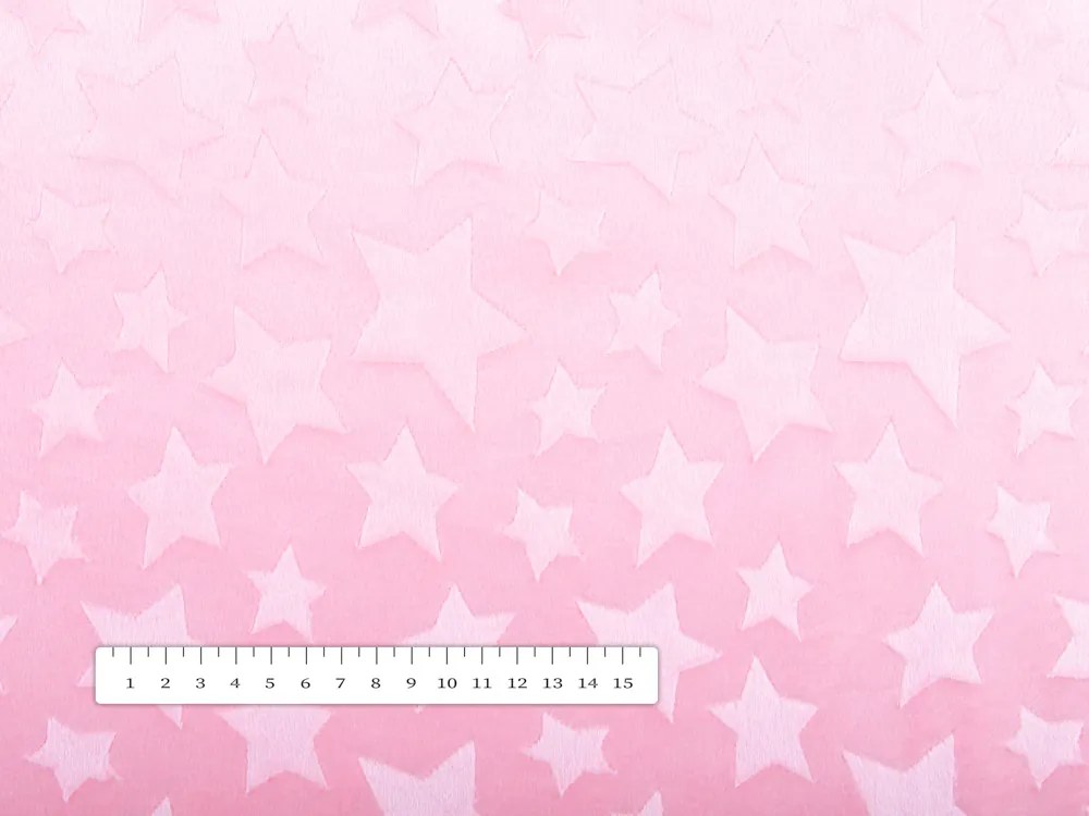 Biante Detská obliečka na vankúš Minky hladká MKH-005 Hviezdičky - Svetlo ružová 30 x 50 cm