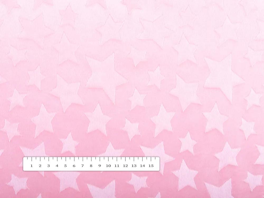 Biante Detská obliečka na vankúš Minky hladká MKH-005 Hviezdičky - Svetlo ružová 50 x 50 cm