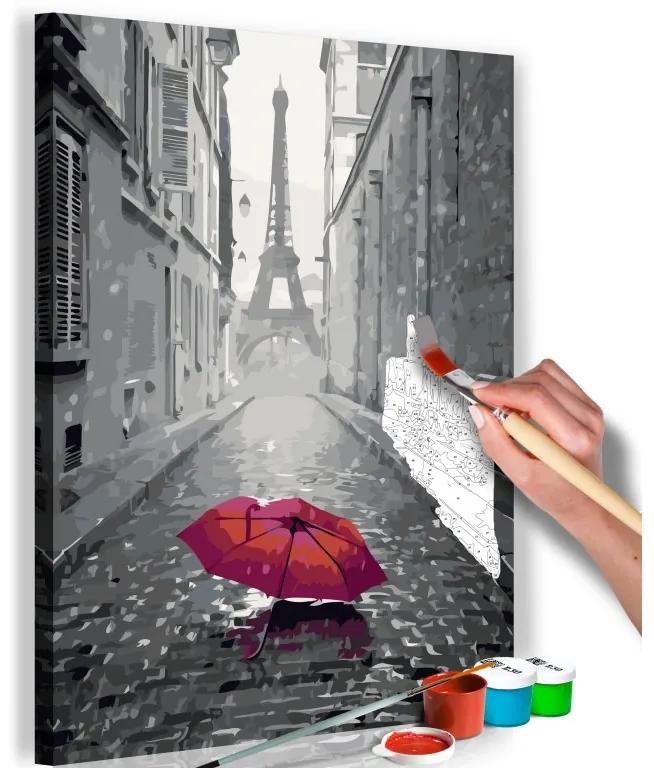 Obraz - maľovaný podľa čísel Paris (Red Umbrella)