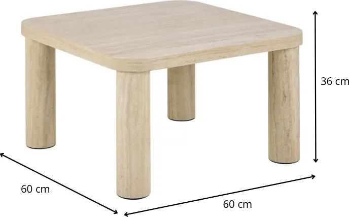Konferenčný stolík Solano 60 cm béžový travertín