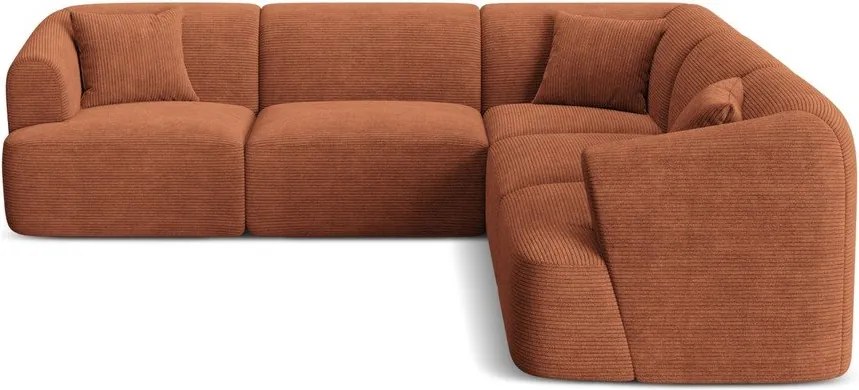 Menčestrová rohová pohovka v terakotovej farbe Campi – Cosmopolitan Design