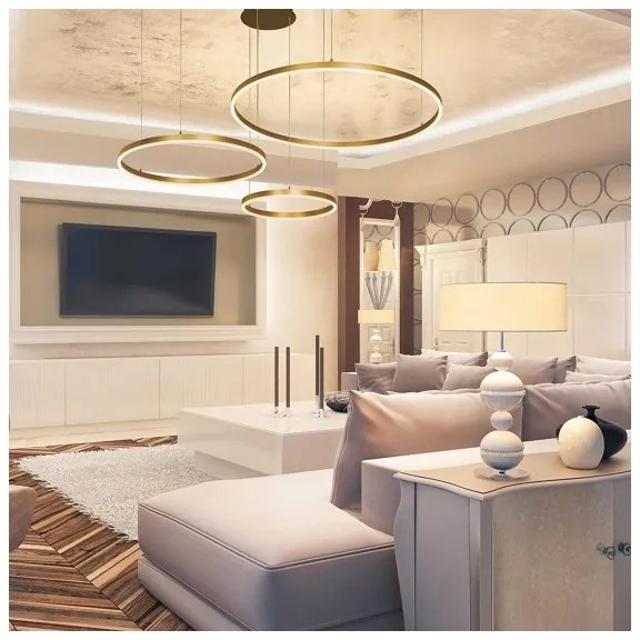 Zambelis 1956 - LED Luster na lanku LED/136W/230V zlatá