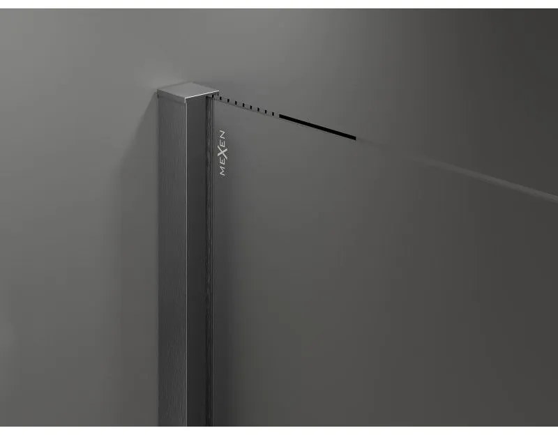 Mexen Velar, sprchový kút s posuvnými dverami 120(dvere) x 85(stena) cm, 8mm číre sklo, grafitová matná, 871-120-085-01-66