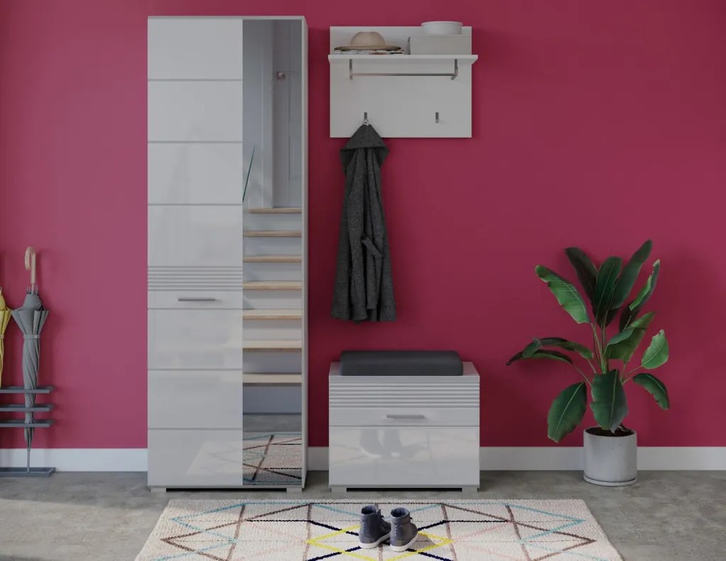 Predsieňový šatníkový panel Linus, biely