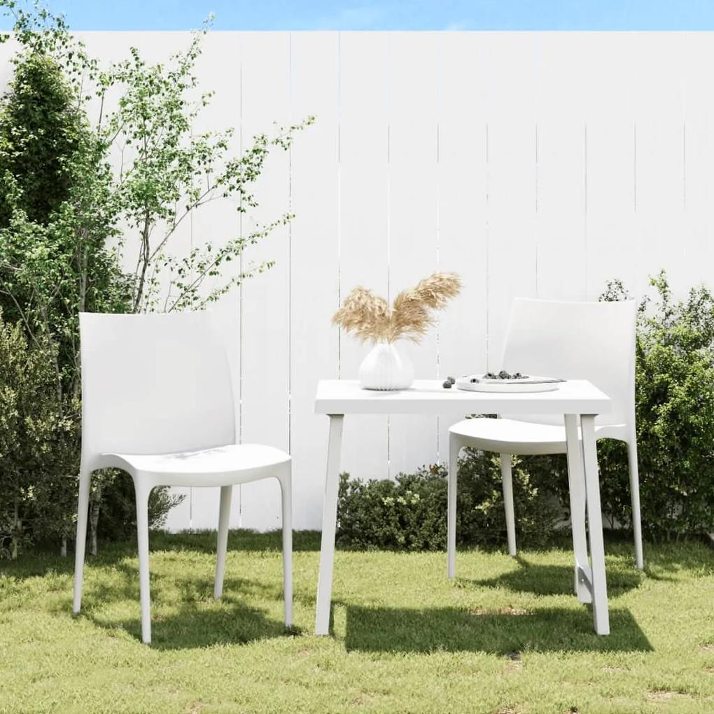 Záhradné stoličky 2 ks biele 50x46x80 cm polypropylén 364734