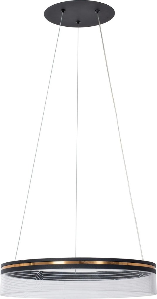 Toolight Toolight, LED závesné svietidlo 40cm APP1191-CP, čierna-zlatá, OSW-40022
