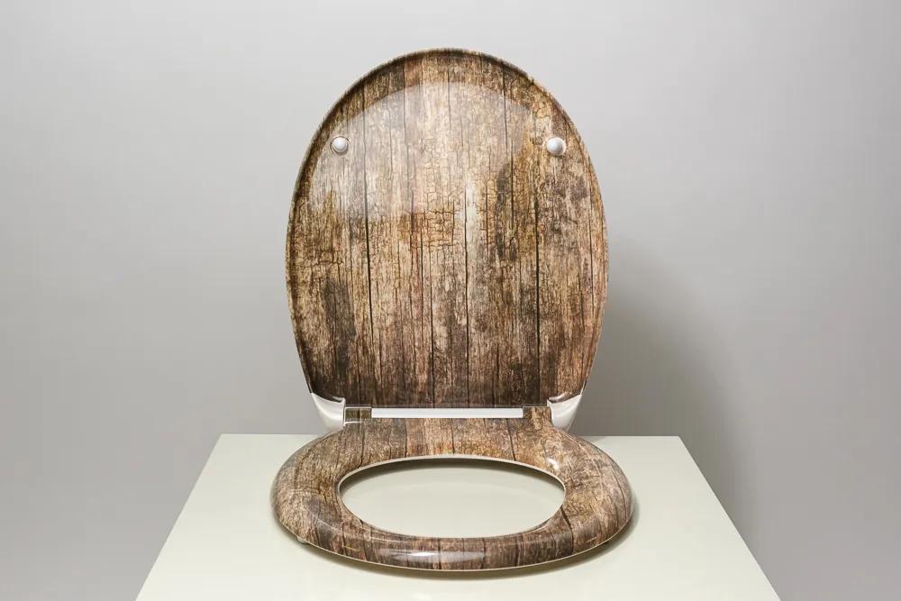Duroplastové sedadlo so spomaľovacím mechanizmom SOFT-CLOSE Old wood