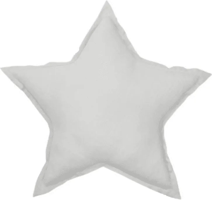 Mini ľanový vankúš hviezda svetlo šedá 36 cm