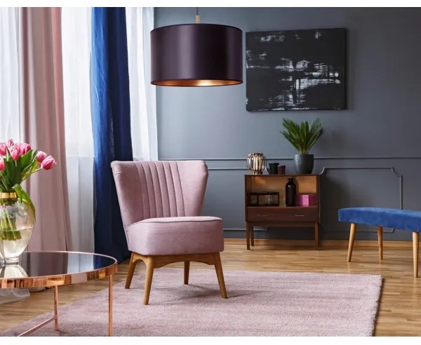 Duolla - Luster na lanku CANNES 1xE27/15W/230V pr. 50 cm čierna/medená