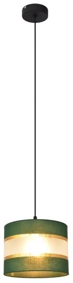 Luster na lanku HELEN 1xE27/15W/230V pr. 20 cm zelená/zlatá