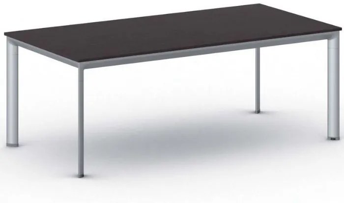 Kancelársky stôl PRIMO INVITATION, sivostrieborná podnož 2000 x 1000 mm, wenge