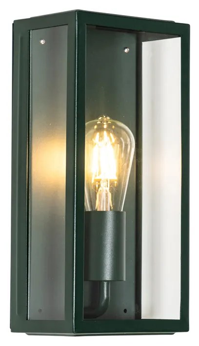 Priemyselná vonkajšia nástenná lampa tmavozelená so sklom IP44 - Rotterdam