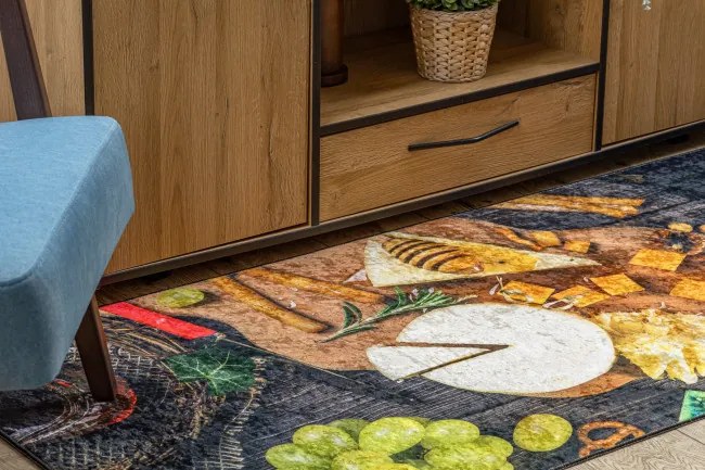 Protišmykový koberec / behúň ANDRE 9009 hnedý / žltý