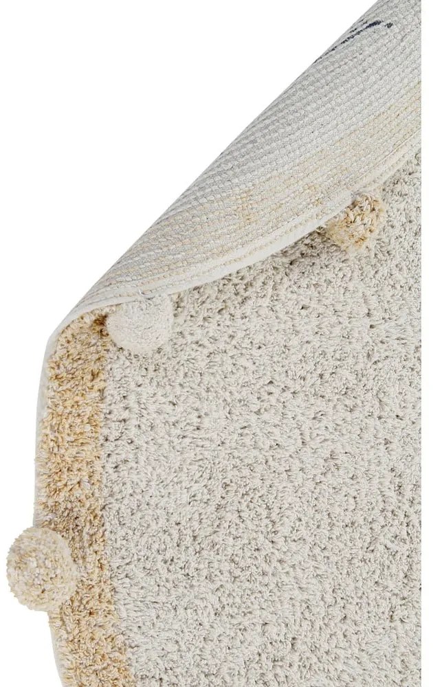 Béžový prateľný ručne tkaný bavlnený detský koberec ø120 cm Bubbly Honey – Lorena Canals