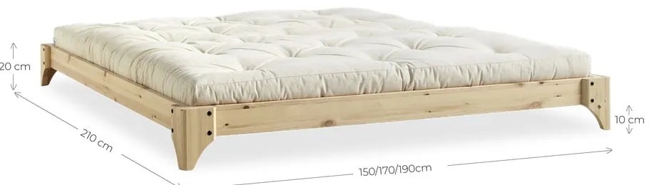 Dvojlôžková posteľ z borovicového dreva s roštom 140x200 cm Elan – Karup Design